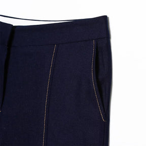 Conjunto Feminino – Blazer Curto com Botões Decorativos e Calça Reta Casual |