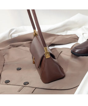 Bolsa de Ombro – Couro Ecológico, Estilo Luxo, Pequena e Elegante, Modelo Underarm/Clutch