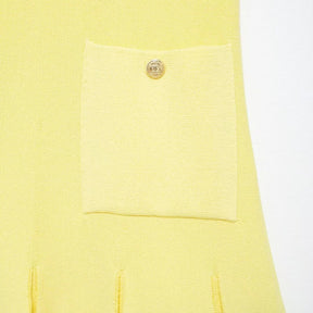 Mini Vestido Modal Plissado de Malha com Gola Redonda