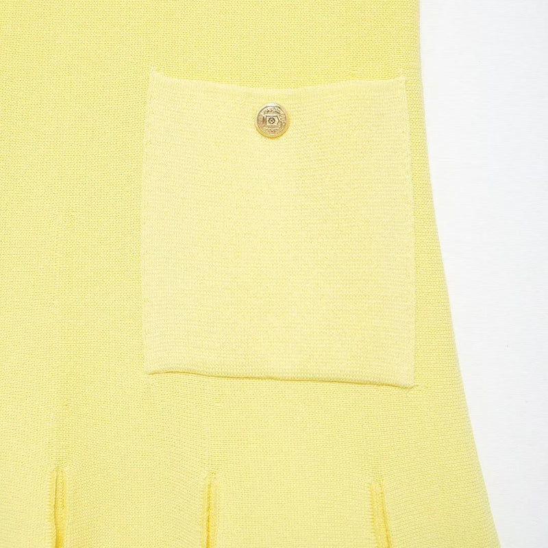 Mini Vestido Modal Plissado de Malha com Gola Redonda
