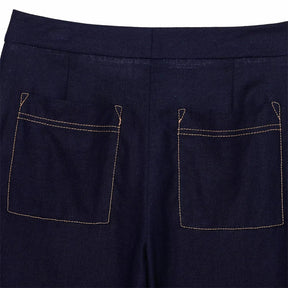 Conjunto Feminino – Blazer Curto com Botões Decorativos e Calça Reta Casual |