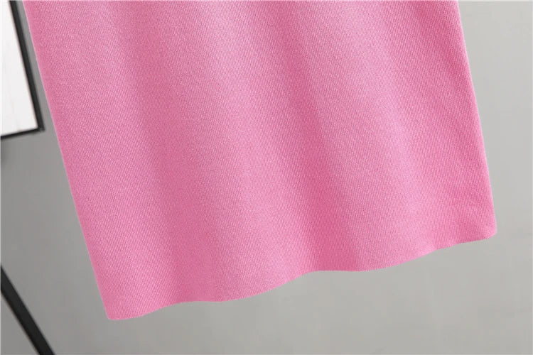 onjunto Executivo Feminino – Tricô Elegante com Casaco Longo e Saia