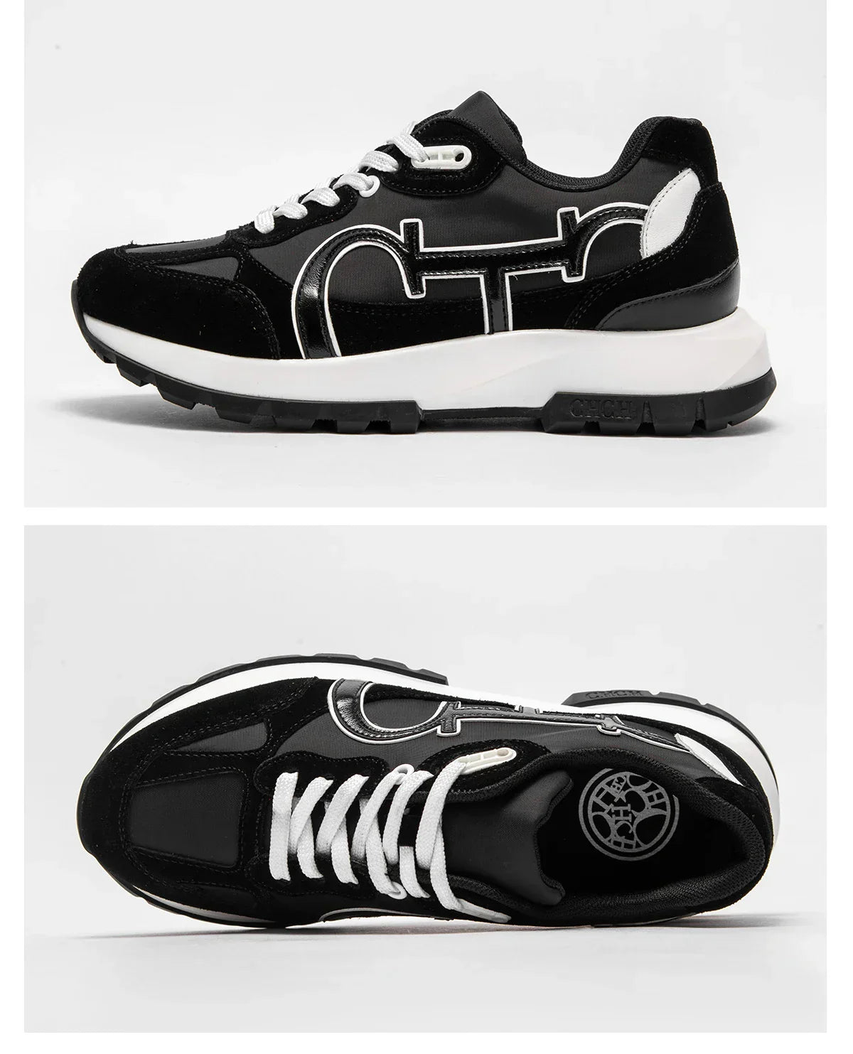 Tênis Feminino Casual  – Estilo Vintage, Color Block, Couro, Confortável e Moderno