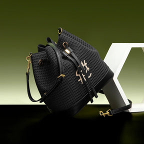 Bolsa CHCH Bucket – Estilo para Viagem, Alça de Ombro, Design em Tecido Splicing