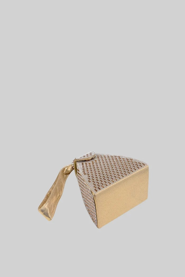 Bolsa Triangular Pedras Efeito Metálico